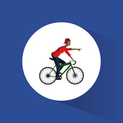emblem of bike and cyclist icons image vector illustration 