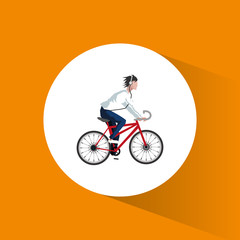 Fototapeta na wymiar emblem of bike and cyclist icons image vector illustration 