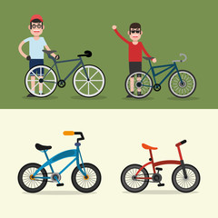 bike and cyclist icons image vector illustration 