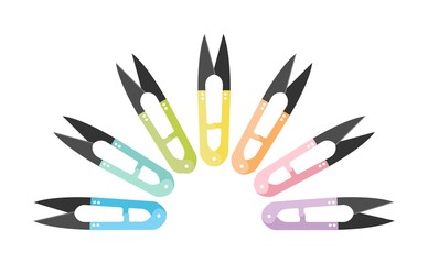 Set of pastel colored clippers. Isolated on white