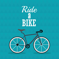 ride a bike emblem of bike and cycling related icons image vector illustration 