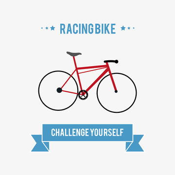 racing bike challenge yourself emblem of bike and cycling related icons image vector illustration 