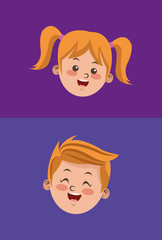 happy playful children image vector illustration design 