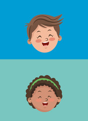 happy playful children image vector illustration design 