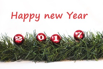 rote Kugeln 2017 Happy new Year