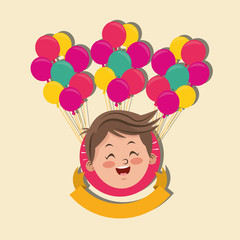 Fototapeta na wymiar happy child in festivity image vector illustration design 