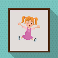 happy girl child image vector illustration design 