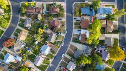 Acrylic prints Aerial photo Residential neighborhood