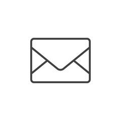 mail line icon, message outline vector logo illustration, envelope linear pictogram isolated on white