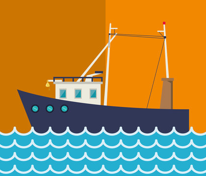 boat or ship with nautical sea life related icons image vector illustration design 