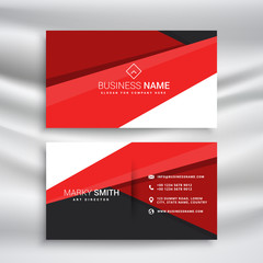 Naklejka premium modern red and black business card wit minimal geometrical shape
