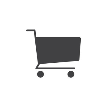 Shop icon vector, shopping cart solid logo illustration, pictogram isolated on white