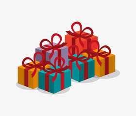 gift boxes merry christmas related icons image vector illustration design 
