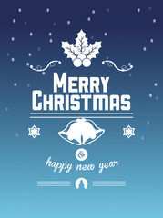 merry christmas emblem with related icons image vector illustration design 
