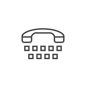 Text Telephone line icon, outline vector logo illustration, linear pictogram isolated on white