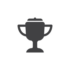 Trophy icon vector, award cup solid logo illustration, pictogram isolated on white
