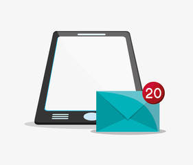 envelope smartphone mail message chat communication icon. Colorfull and flat illustration vector