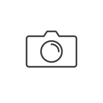 Photo Camera line icon, outline vector logo illustration, linear pictogram isolated on white