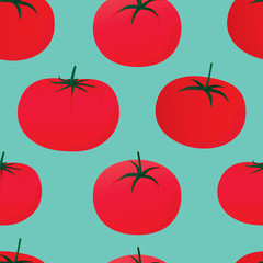 Vector seamless pattern of tomatoes.