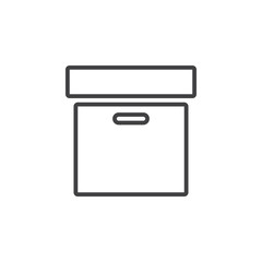 Archive box line icon, outline vector logo illustration, linear pictogram isolated on white