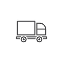 Lorry line icon, Truck outline vector logo illustration, linear pictogram isolated on white