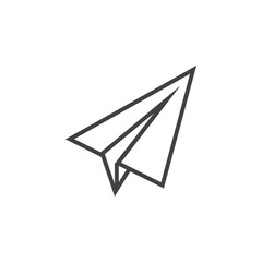 Paper plane line icon, Send Message outline vector logo illustration, linear pictogram isolated on white