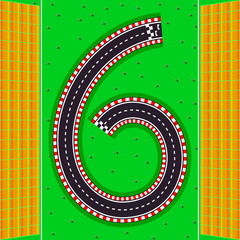 The number six. The tracks with stands for spectators