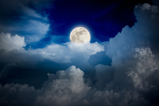 Night sky with moon and cloud