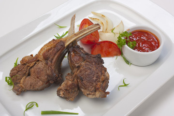 Meat ribs  with tomato sauce