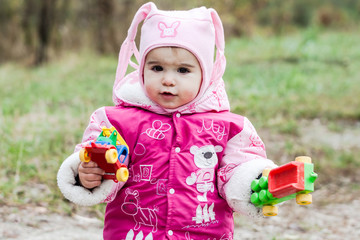 Little girl having fun.