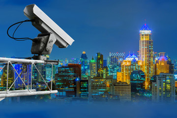 CCTV and night city scene