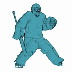 silhouette of a hockey goalie - vector drawing