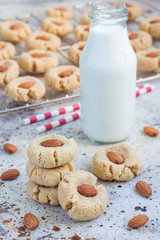 Healthy homemade almond cookies without butter and flour, vertical