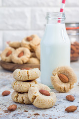 Healthy homemade almond cookies without butter and flour, vertical