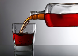 bottle and glass of whiskey