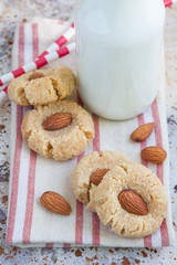 Healthy homemade almond cookies without butter and flour, vertical