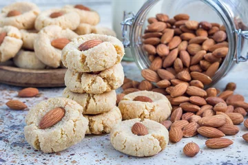 Foto op Plexiglas Healthy homemade almond cookies without butter and flour, horizontal © iuliia_n