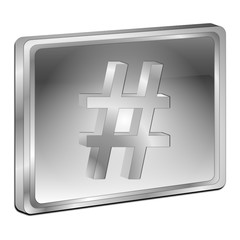 Obraz premium Hashtag Button - 3D illustration