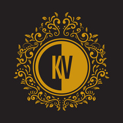 INITIAL CIRCLE HALF vintage elegant luxury