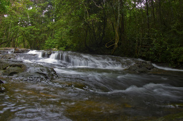 Deep forest waterfall at pang sida waterfall National Park sa kaeo Thailand - 123098804