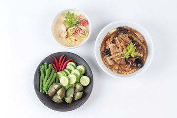 Organic Thai recipe as coconut milk and fermented soy bean sauce call 