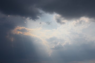 Naklejka na ściany i meble . blue sky and motion raincloud on clouds