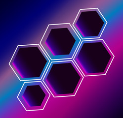 Hexagon abstract composition background
