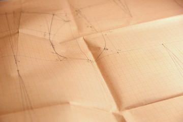 Millimeter grid paper with drawing