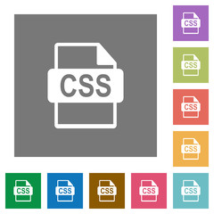 CSS file format square flat icons