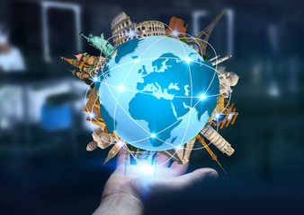 Man travelling the world