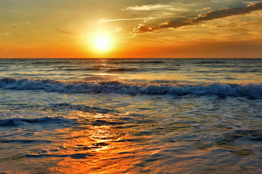 Beautiful sunrise on the Black Sea - Romania