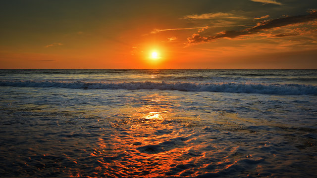 Fototapeta Beautiful sunrise on the Black Sea - Romania