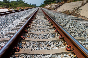 rail tracks on day noon light.