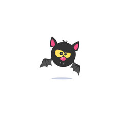 Halloween bat. Black bat. Bat with yellow eyes. Bat icon. Bat Vector illustratio. Bat flies. Cartoon bat.